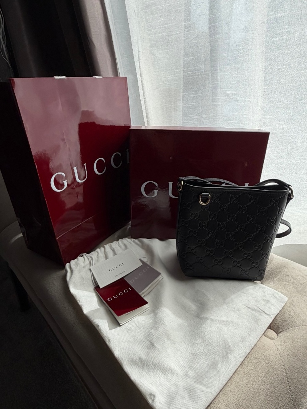 Gucci Emblem Nano Bucket Bag